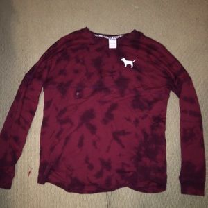 Pink long sleeve tie dye shirt